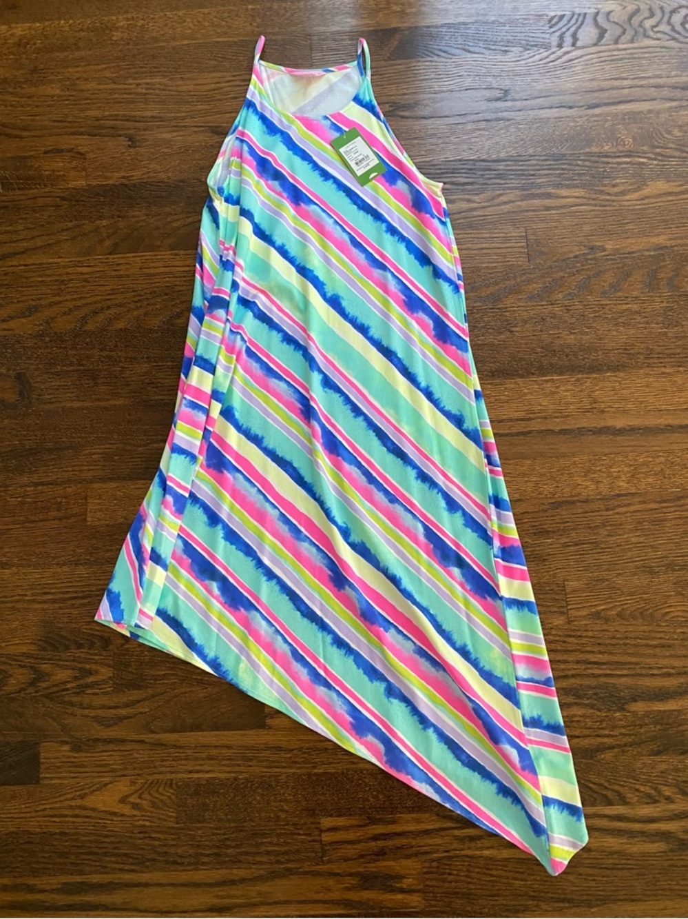 Lilly Pulitzer Magnolia Asymmetrical Dress - Ceviche Diagonal Stripes SMALL NWT